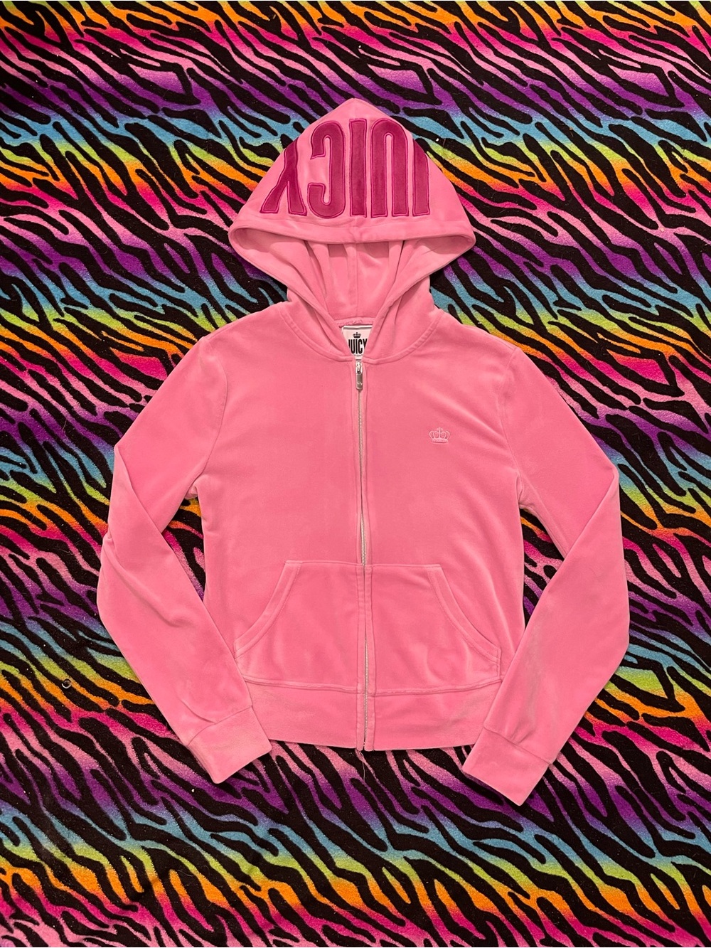Y2K Juicy Couture pink velour zip up